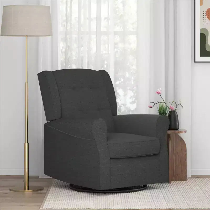 Sedia a dondolo a planata con schienale ad ali e trapuntatura Eden Nursery Baby Relax