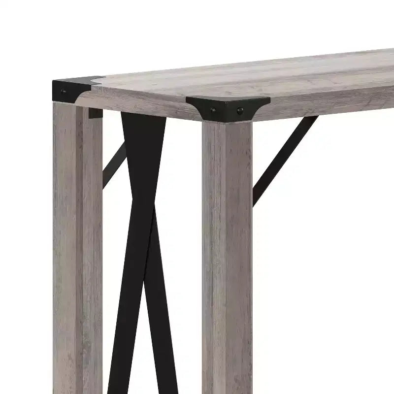 Consolle moderna stile rustico Merrick Lane in legno ingegnerizzato e dettagli in acciaio verniciato a polvere