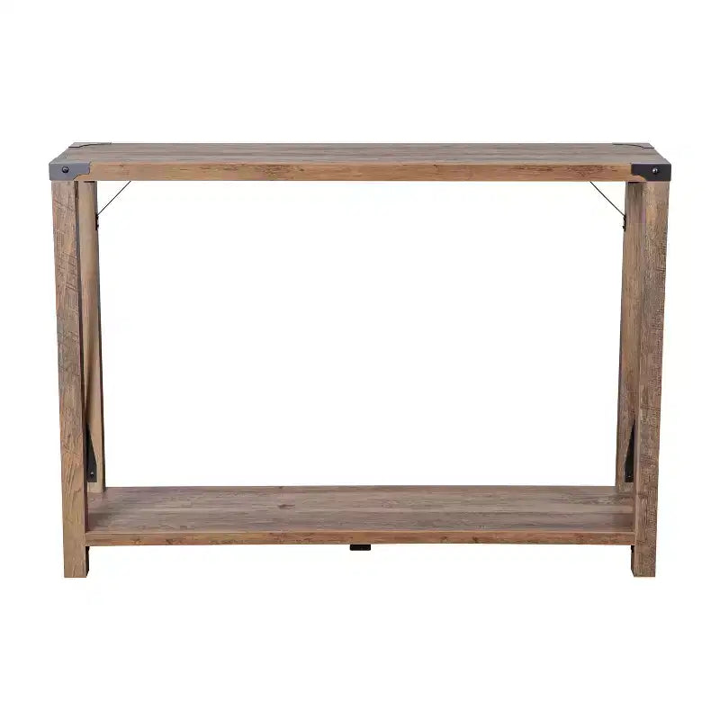 Consolle moderna stile rustico Merrick Lane in legno ingegnerizzato e dettagli in acciaio verniciato a polvere