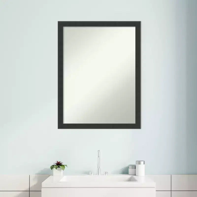 Specchio da parete per bagno Amanti Art Mezzanotte Nero in legno senza smusso