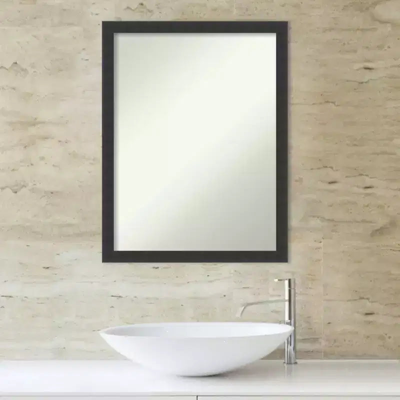 Specchio da parete per bagno Amanti Art Mezzanotte Nero in legno senza smusso