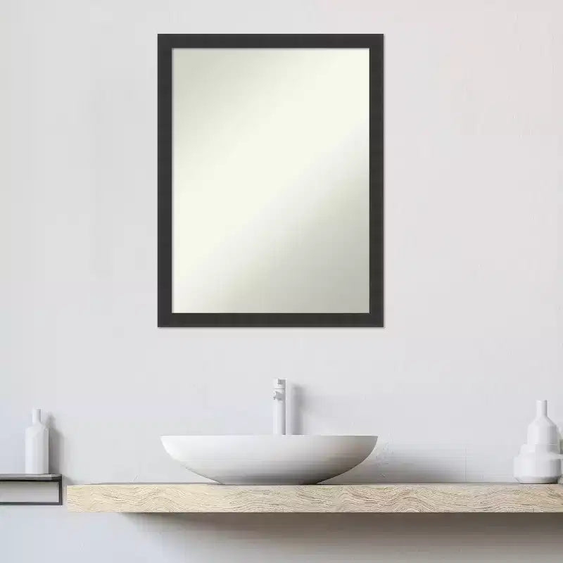 Specchio da parete per bagno Amanti Art Mezzanotte Nero in legno senza smusso