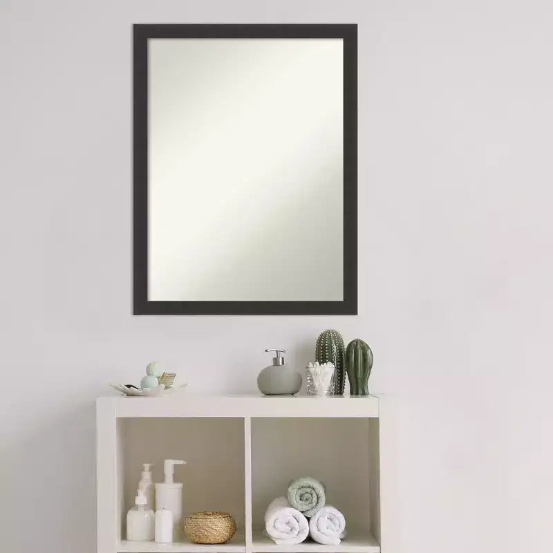 Specchio da parete per bagno Amanti Art Mezzanotte Nero in legno senza smusso