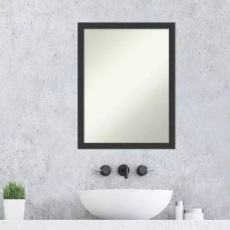 Specchio da parete per bagno Amanti Art Mezzanotte Nero in legno senza smusso