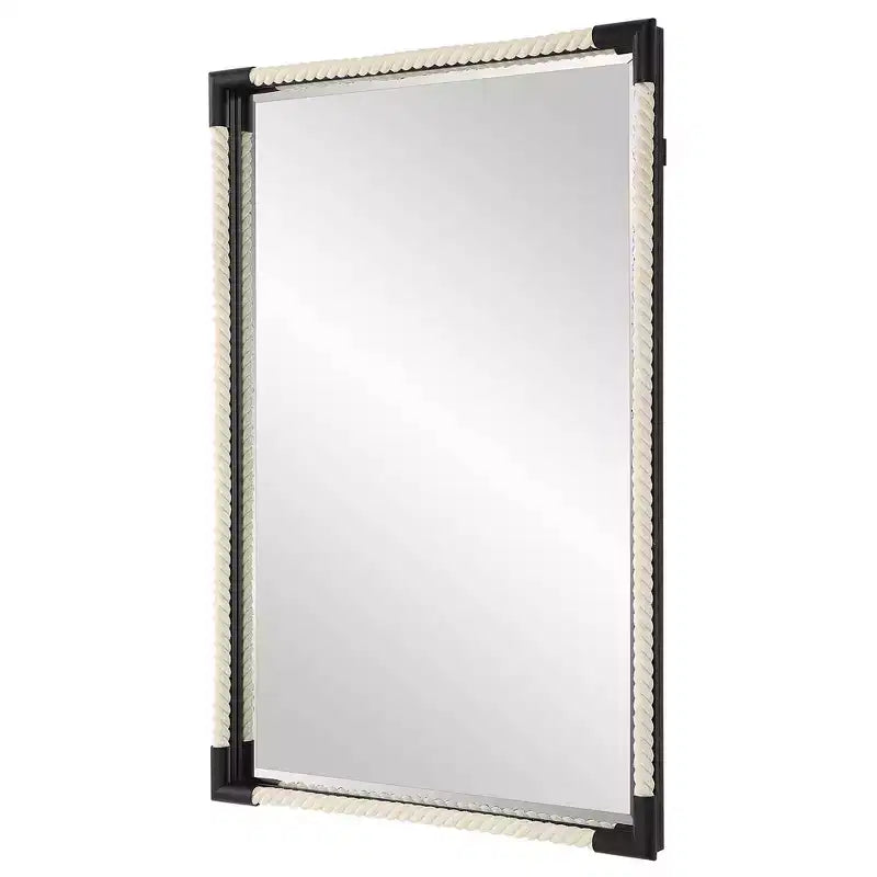 Specchio da parete Uttermost Marina White Rope e Black 23 3/4 x 35 1/2