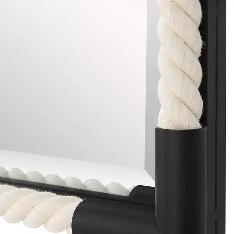 Specchio da parete Uttermost Marina White Rope e Black 23 3/4 x 35 1/2