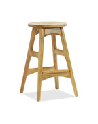 Sgabello da Cucina Alto in Legno di Mango Stile Retrò