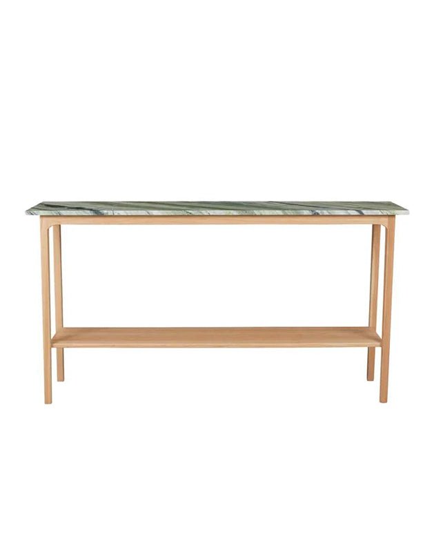 Consolle rettangolare con piano in marmo White Cedar