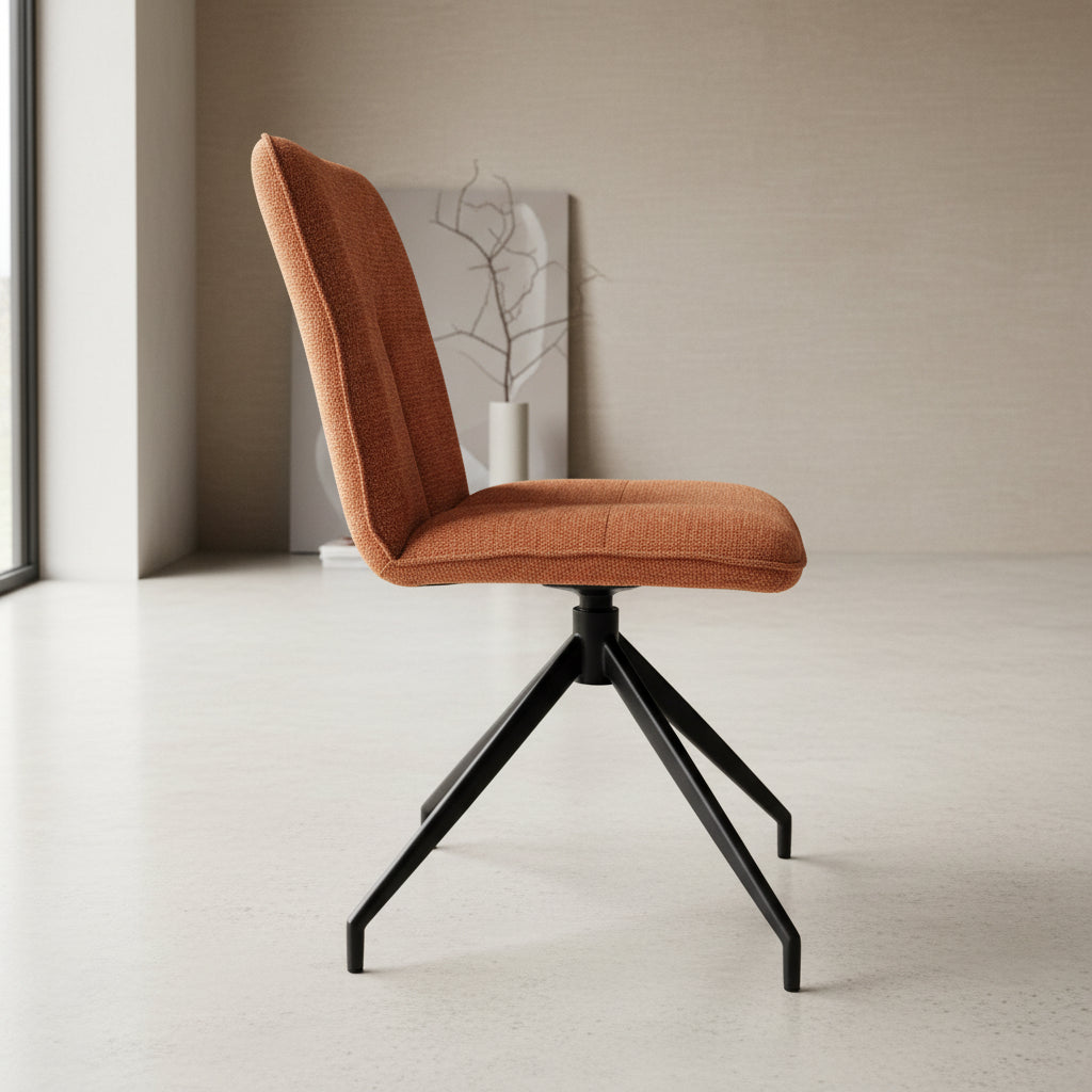 Sedia da pranzo moderna imbottita con base girevole