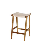 Sgabello Jerry in pelle piatta - Naturale