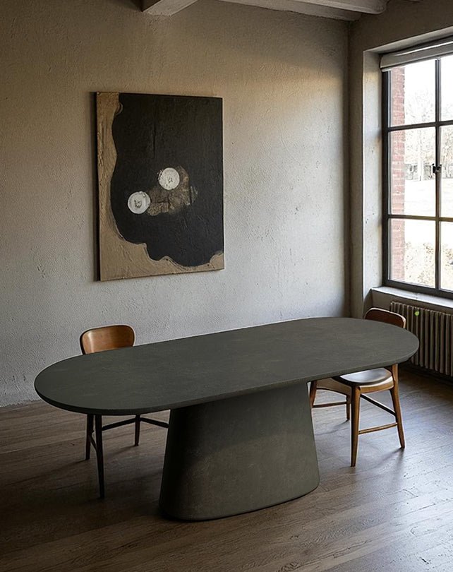 Tavolo da pranzo ovale Milano (base a piedistallo singolo)
