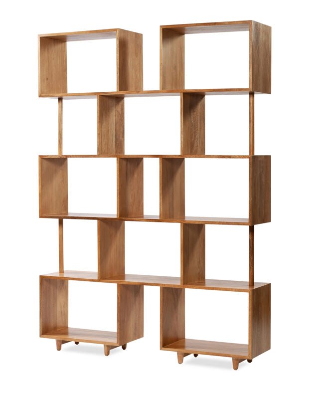 Libreria a giorno grande in legno di mango