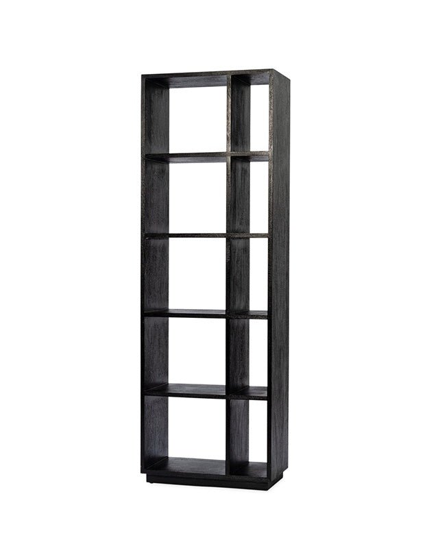Libreria da ufficio alta in legno di mango con dieci scomparti
