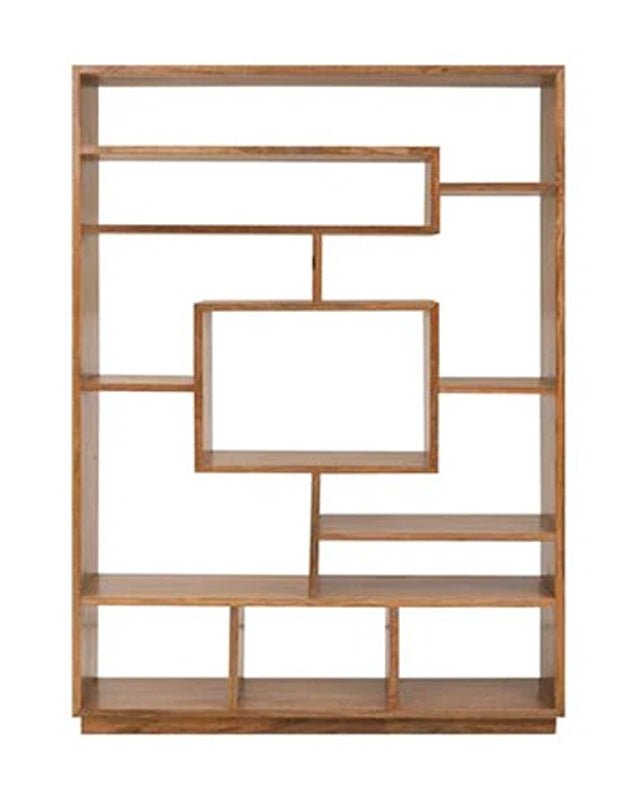 Libreria grande a casellari in legno di mango stile retrò